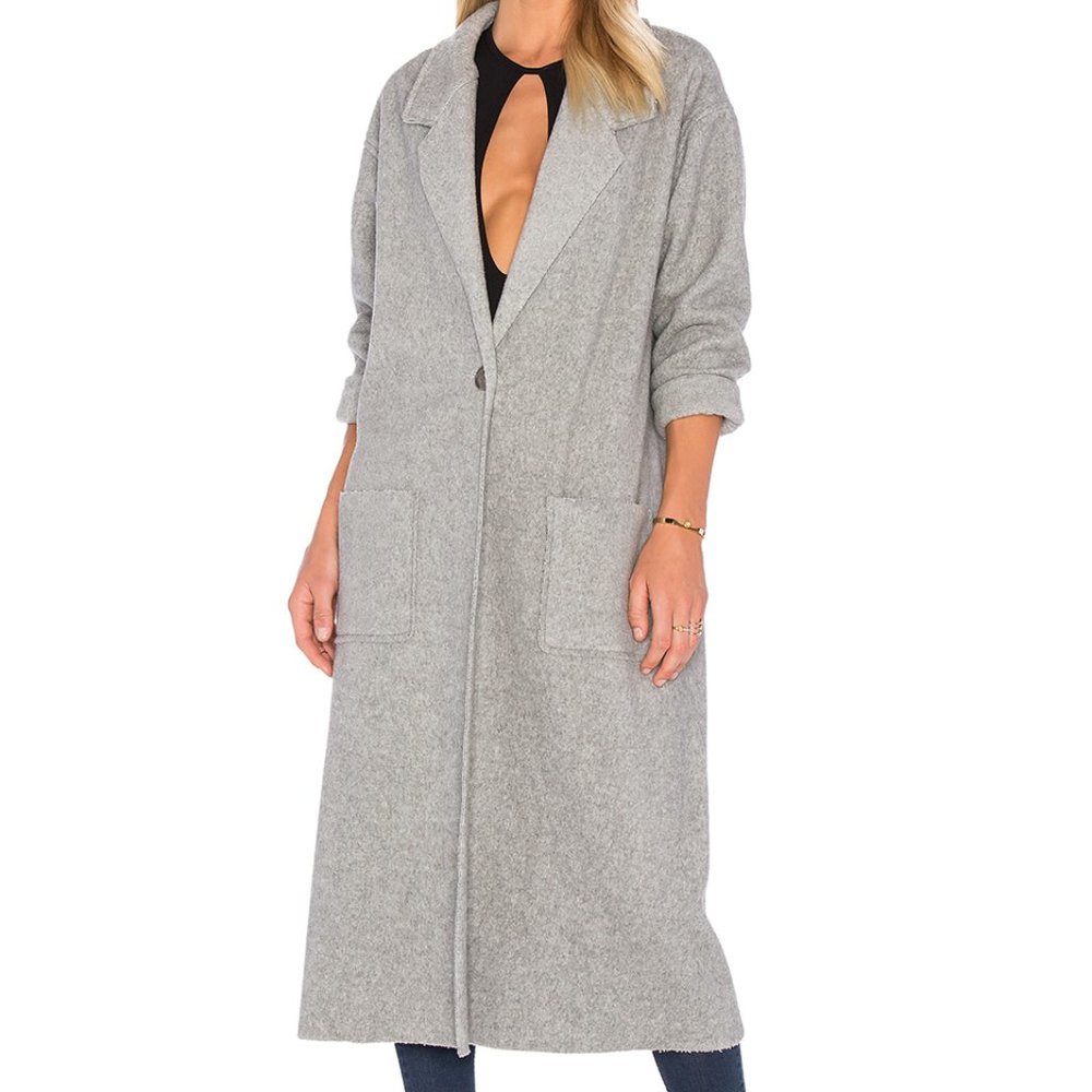 Twenty Tees gray fleece duster coat XS
